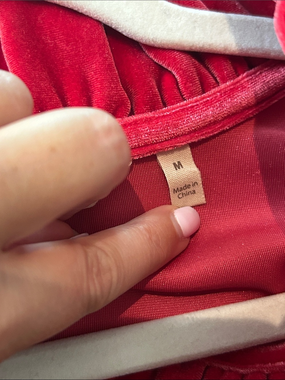 Marlee Ruffle Velvet Top Red Velvet Ruffle V-Neck Top - Picture 4 of 7